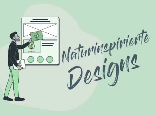 Naturinspirierte Designs Grafik mit einer Person. 