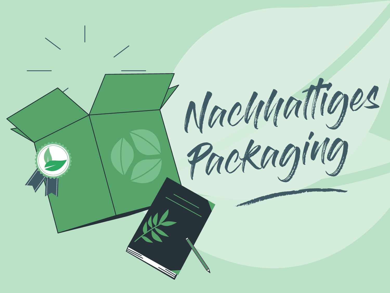 Nachhaltige Verpackungslösung Grafik mit einem Karton.